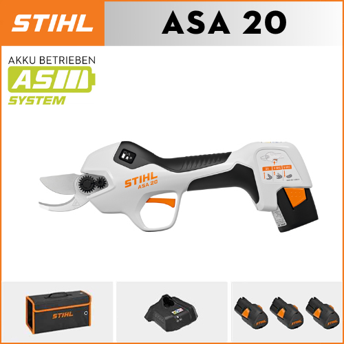 【STIHL】 ASA20*1, lítium akkumulátor*3, tárolódoboz*1, vágófej*1, töltő*1